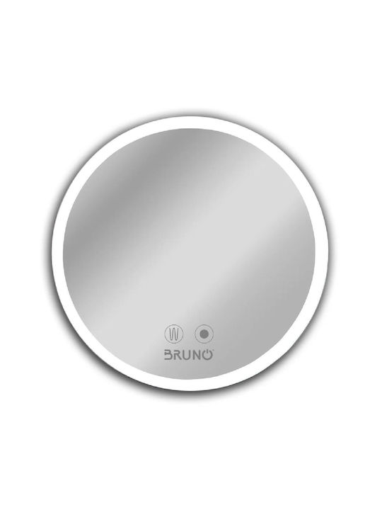 Bruno Στρογγυλός Καθρέπτης Μπάνιου Led από Μέταλλο 60x60cm