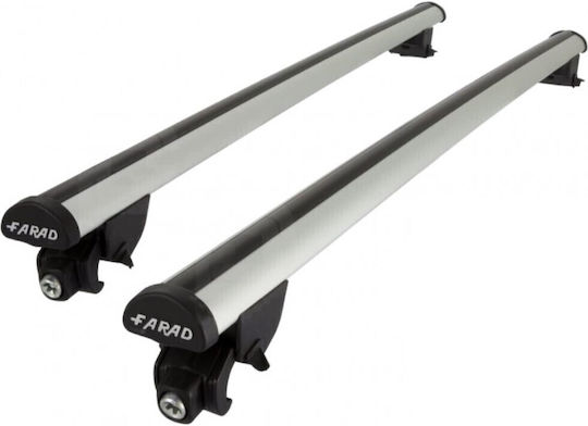 Farad Car Roof Bars Aluminum for Volvo V60 5D 2015-2018 & 2019 Set with Roof Rack Legs and Lock Silver