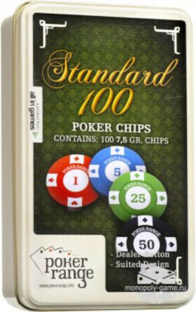 Σετ 100 Αριθμημένες Μάρκες Poker σε Μεταλλικό Κουτί
