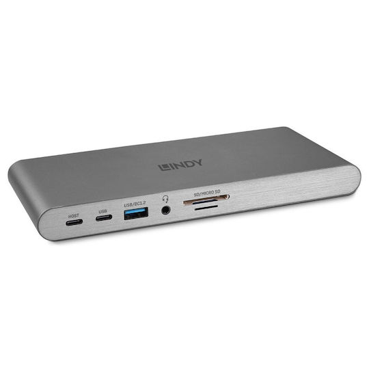 Lindy USB-C Docking Station mit HDMI/DisplayPort 4K PD Ethernet Silber (43349)