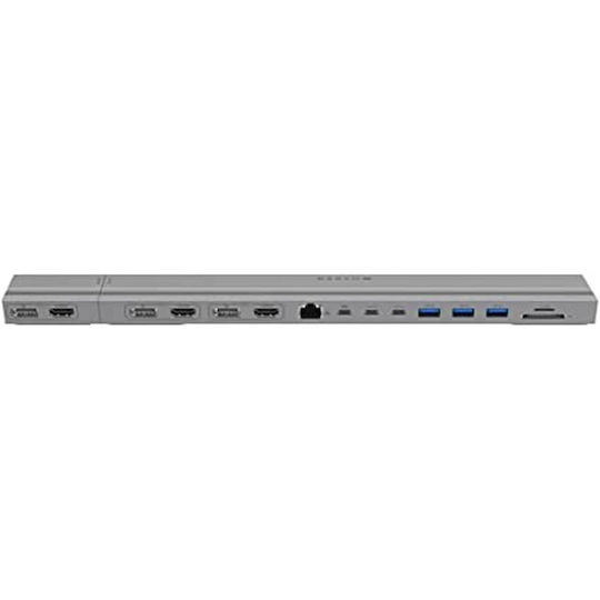 Targus HD156-GL Docking Station with USB-C / Dual USB-C HDMI/DisplayPort 4K PD Ethernet and 3 Monitor Connection Silver