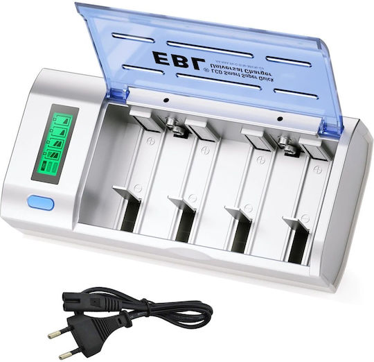 EBL C906 Încărcător 4 Baterii Ni-Cd/Ni-MH Dimensiune AA/AAA/9V/D