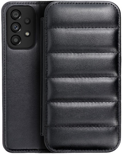Forcell Puffer Buchen Sie Synthetisches Leder Schwarz (Galaxy A32 4G)