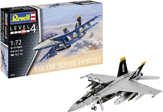 Revell Φιγούρα Μοντελισμού Αεροπλάνο F/A-18F Super Hornet 97 Κομματιών σε Κλίμακα 1:72 με Κόλλα και Χρώματα 25.3x18.7εκ.