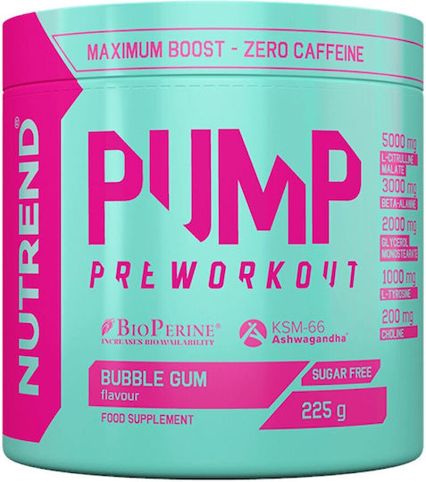 Nutrend Pump Pre Workout Supplement 225gr Bubble Gum