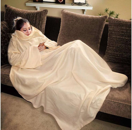 Mikamax Snug Rug Κουβέρτα με Μανίκια 140x180εκ. Beige
