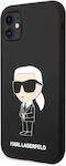 Karl Lagerfeld Liquid Ikonik NFT Umschlag Rückseite Silikon Schwarz (iPhone 11) KLHCN61SNIKBCK