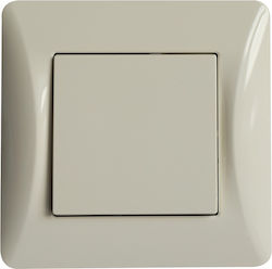 Lineme Recessed Electrical Lighting Wall Switch with Frame Basic Medium Aller Retour Ecru