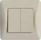 Lineme Recessed Electrical Lighting Wall Switch with Frame Basic Aller Retour White 50-00104-30