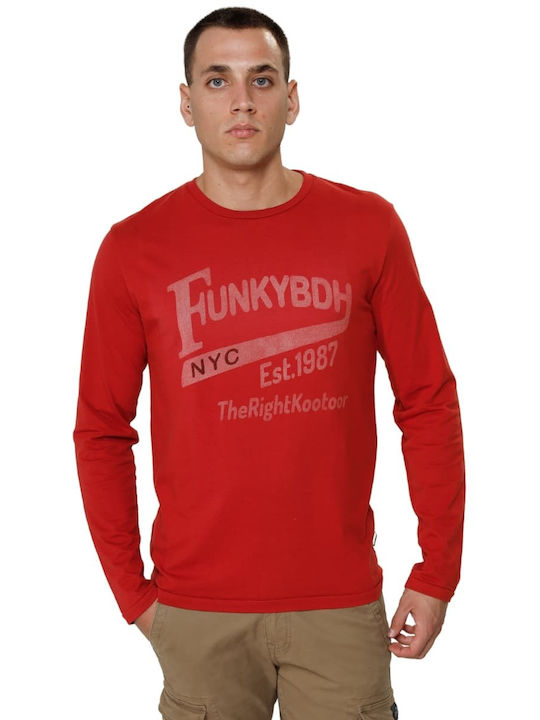 Funky Buddha Men's Long Sleeve Blouse Red