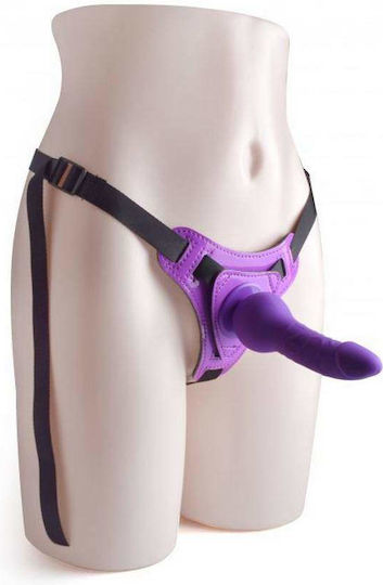 Toyz4lovers Real Safe Naughty Games Harness με Dildo 14cm σε Μωβ Χρώμα