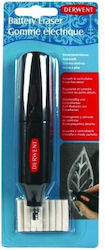 Derwent Eraser Electric for Pencil and Pen with 8 Refills 1pcs White