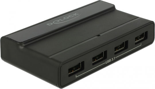 DeLock USB-Hub 4 Anschlüsse USB 3.1 mit Anschluss an einen Computer USB-C