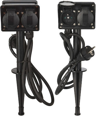 Double Power Socket Black