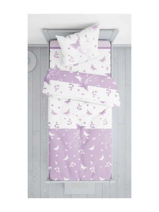 Viopros Double Sided Cotton Baby Quilt Βαλέρια 120x160cm Lilac