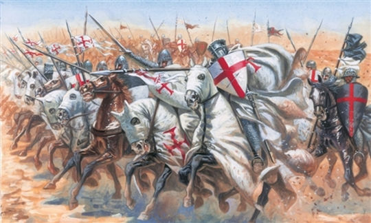 Italeri Templar Knights Miniatură de Modelism Albe la Scară 1:72 15cm.