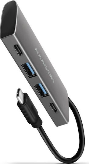 Axagon Hub 4 Ports USB 3.2 with USB-C Connection Gray