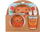 Feeding Set Σκιουράκι made of Bamboo Orange 5pcs