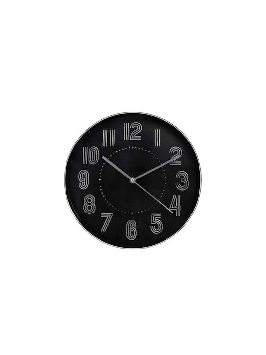 Ρολόι Τοίχου Πλαστικό Black 30cm