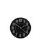 Wall Clock Plastic Black Ø30cm