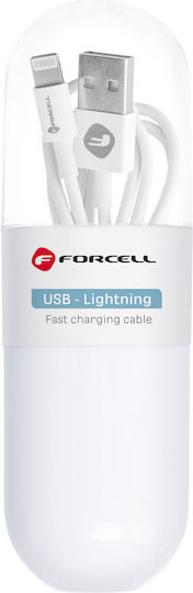 Forcell C316 USB to Lightning Cable Λευκό 1m