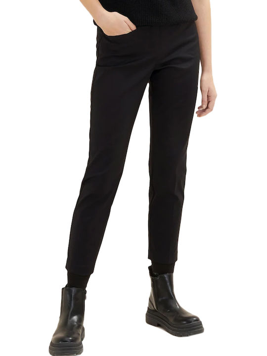 Tom Tailor Women's Fabric Trousers in Slim Fit Black