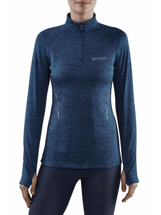 Women's - CEP Winter Run Shirt Frauen Blau