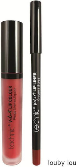 Technic Velvet Lip Σετ Μακιγιάζ για τα Χείλη Louby Lou 2τμχ