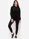 Denton Damen Jogginghose mit Jogger Samt Schwarz