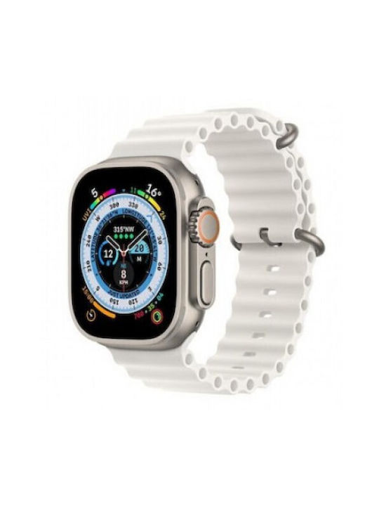 Armband Silikon Silicone White (Apple Watch 5/6/SE/7/8/Ultra)