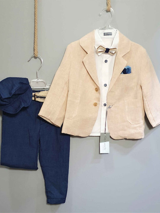 Guy Laroche Costum de Botez cu Sacou pentru Băiat Alb 6buc