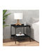 Square Side Table Wooden Black 2pcs M40xL40xH40cm