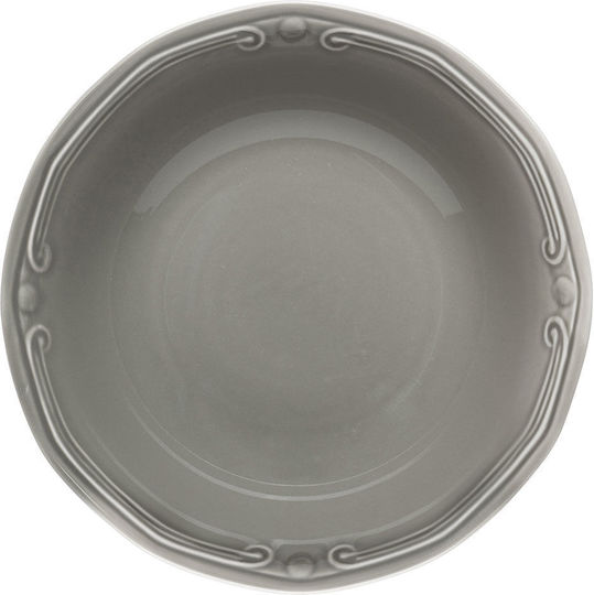 Estia Athénée Salatschüssel aus Porzellan Gray 23x23x6.6cm 6Stück