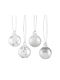 Ornament suspendat Glob Argintiu 3buc Set 4buc
