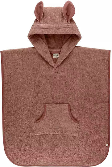 Bibs Βρεφικό Πόντσο-Μπουρνούζι με Κουκούλα Kangaroo Woodchuck 56x60εκ.