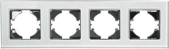 Lineme Cadru Comutator 4 Locuri Montare Verticală în Culoare Alb 50-00128-23