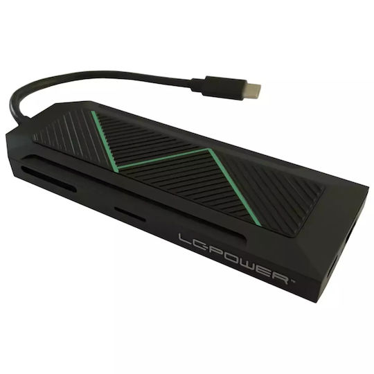 LC-Power USB-C Докинг станция с HDMI 4K Ethernet Черен (LC-HUB-C-MULTI-6-RGB)