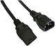 Akyga IEC C19 - IEC C14 Cable 1.8m Μαύρο AK-UP-02