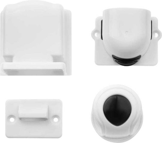 Bocioland Cabinet & Drawer Lock with Magnet made of Plastic in White Color 4pcs
