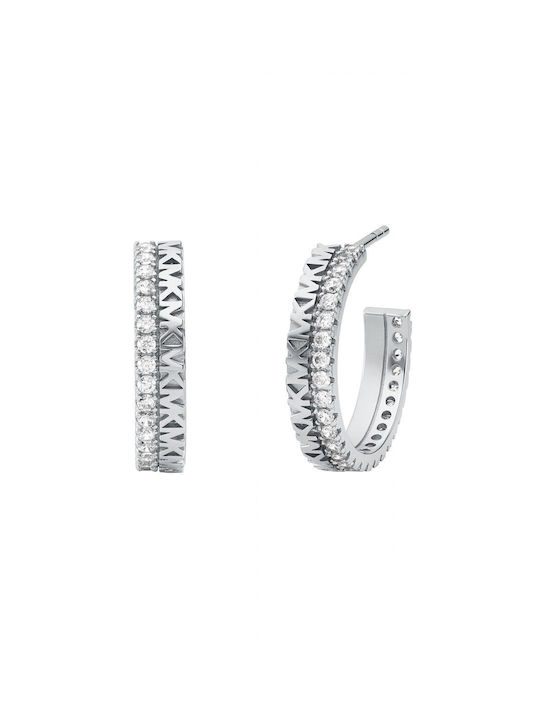 Michael Kors Silver Hoop Earrings with Stones