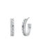 Michael Kors Silver Hoop Earrings with Stones