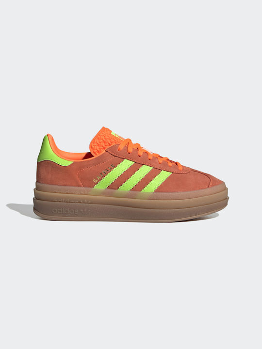 Adidas Gazelle Bold Flatforms Sneakers Solar Orange / Solar Green / Gum M2