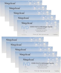 Singclean Ivd Covid-19 & Flu A/B Antigen Kit Διαγνωστικό Τεστ Ταχείας Ανίχνευσης Αντιγόνων Covid-19 & Γρίπης με Ρινικό Δείγμα 10τμχ