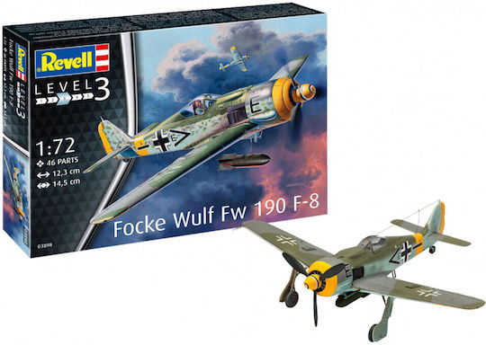 Revell Focke Wulf Fw190 F-8 Modeling Figure Airplane Gray 46 Pieces in Scale 1:72