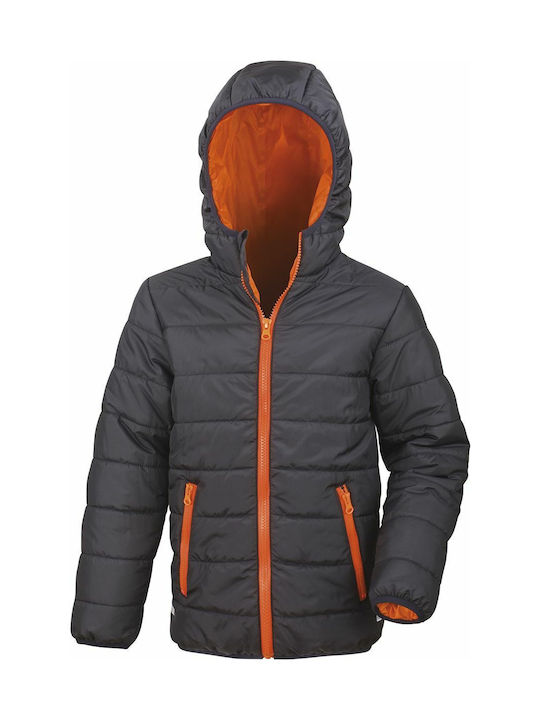 Result Kids Quilted Jacket short with Lining & Protection Hood Black