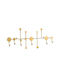 Next Metal Wall Hanger With 6 Gold Hooks 57.5x3x23.5cm