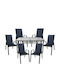 Outdoor Dining Set 7 Pieces Black