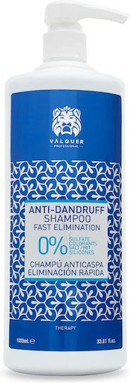 Valquer Anti Dandruff Fast Elimination Shampoos gegen Schuppen für Alle Haartypen 1000ml