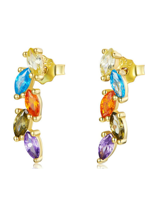 Bamoer Earrings made of Silver Gold Plated with Stones