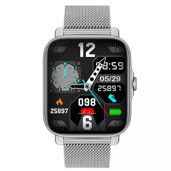 Bakeey GT30 Smartwatch με Παλμογράφο (Silver Steel) | Skroutz.gr